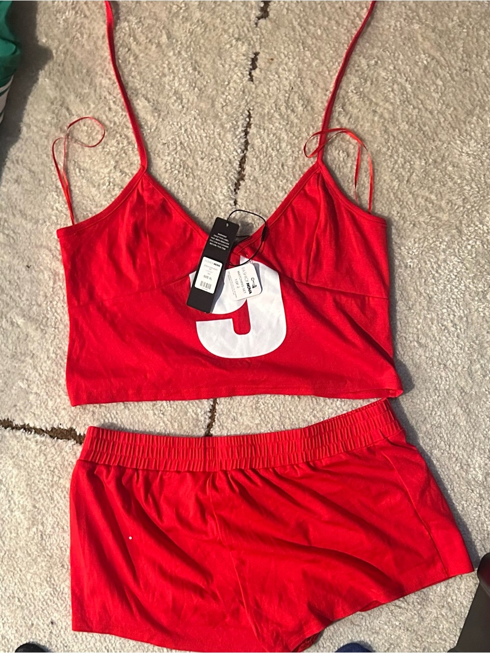Women’s Red Cami & Short Set